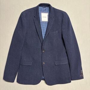 Ben Sherman Men's Navy Blue Wool Blend Blazer Style MF11790 Large